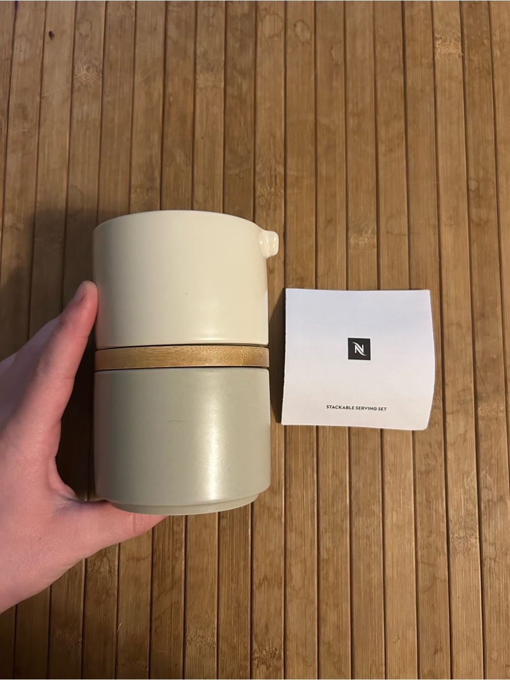 Nespresso Classic Minimal Stackable Serving Set Minimum 25% Recycled Stoneware